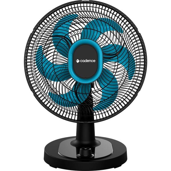 Ventilador De Mesa Cadence Refresh Turbo Pro 6 Pás Preto E Az