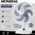 Ventilador de Mesa Mondial 40cm 6 Pás Branco c/ Azul Escuro -