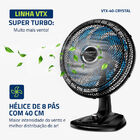 Ventilador De Mesa Super Turbo 8 Pás Mondial Vtx-40-crystal 1