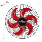 Ventilador De Parede Oscilante 50cm Preto/vermelho Turbão 130