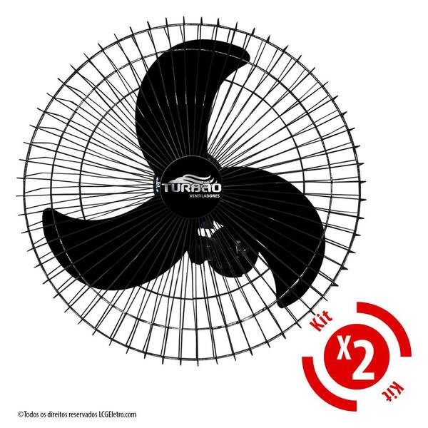 Ventilador de Parede Oscilante 60cm Preto Turbão 200W Bivolt