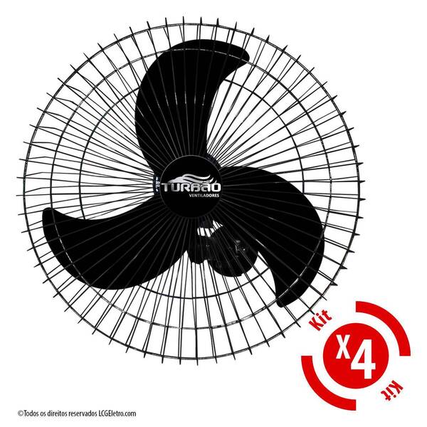Ventilador de Parede Oscilante 60cm Preto Turbão 200W Bivolt