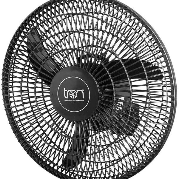 Ventilador De Parede Oscilante Preto 3 Pás 50cm 127v Tron