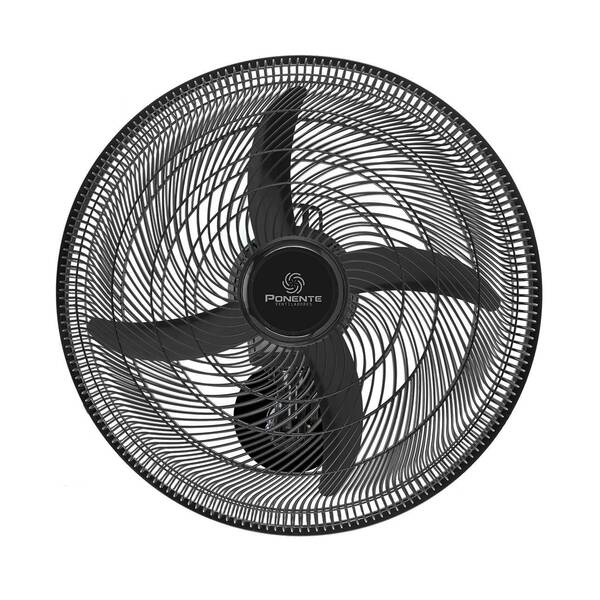 Ventilador De Parede Ponente Oscilante Preto Four 50cm 4 Pás