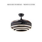 Ventilador de Teto 001B com Lustre LED 3 Tons, Pás Retráteis
