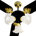 Ventilador De Teto 130 W 127v New Zeta Venti-delta Preto/mogno