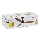 Ventilador de Teto 3 em 1 Pá Fixa 3 Pás 132cm Preto e Marrom Bivolt S&L Imports