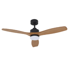 Ventilador de Teto 3 em 1 Pá Fixa 3 Pás 132cm Preto e Marrom Bivolt S&L Imports