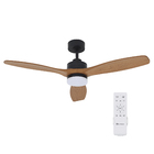 Ventilador de Teto 3 em 1 Pá Fixa 3 Pás 132cm Preto e Marrom Bivolt S&L Imports