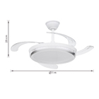 Ventilador de Teto 3 em 1 Pá Retrátil 4 Pás 50cm Cristal Bivolt S&L Imports