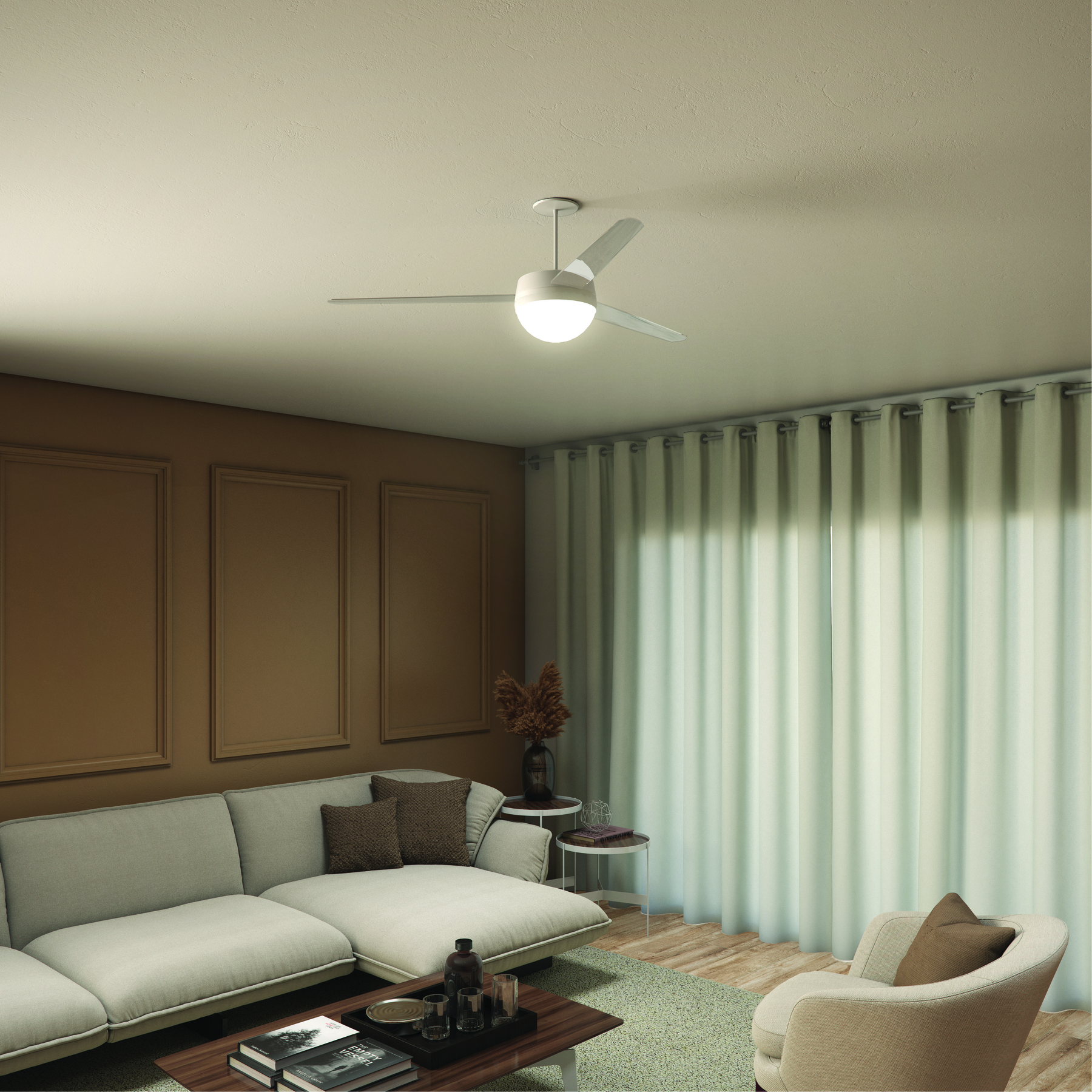 Ventilador de Teto com Controle de Parede Alisclean 3 Pás 90 cm