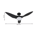 Ventilador de Teto com Controle Remoto 3 pás Preto Confort Aliseu 127V (110V)