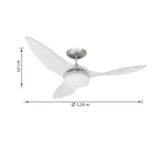 Ventilador de Teto com Controle Remoto 3 pás Cristal Confort Inspire Bivolt