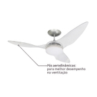 Ventilador de Teto com Controle Remoto 3 pás Cristal Confort Inspire Bivolt