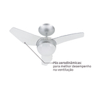 Ventilador de Teto com Controle Remoto 3 Pás Cristal Nano Aliseu 127V (110V)