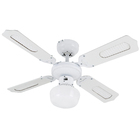 Ventilador de Teto 4 pás Branco Barbade Aliseu 127V (110V) Com controle de parede