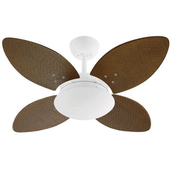 Ventilador De Teto 4 Pás E Luminária Volare Mini Pétalo Palma
