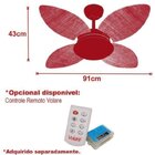 Ventilador De Teto 4 Pás E Luminária Volare Mini Pétalo Palma