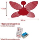 Ventilador De Teto 4 Pás E Luminária Volare Mini Pétalo Palma