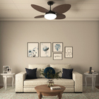 Ventilador de Teto com Controle de Parede 4 Pás 1,05 m Mogno 220V Vime Aliseu