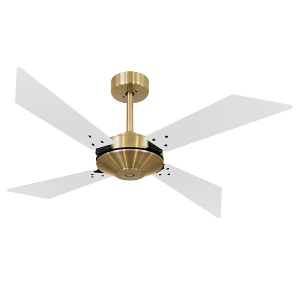 Ventilador De Teto 4 Pás Volare Dourado Tech New Office Branco