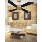 Ventilador De Teto 4 Pás Volare Dourado Tech New Office Preto