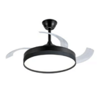 Ventilador De Teto Air Basic Preto Pás Retráteis C Remoto