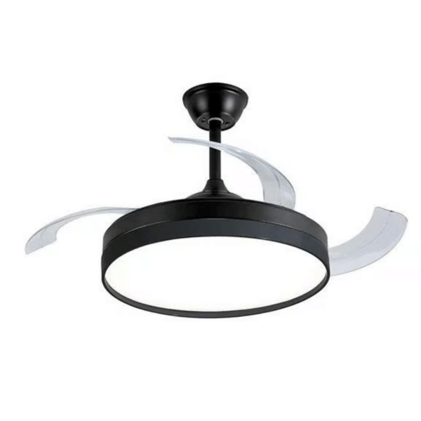 Ventilador De Teto Air Basic Preto Pás Retráteis C Remoto