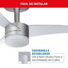 Ventilador de Teto Controle Remoto e Controle de Parede Arno VX15 New Ultimate 3 Pás 105cm Prata Bivolt