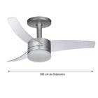Ventilador de Teto Controle Remoto e Controle de Parede Arno VX15 New Ultimate 3 Pás 105cm Prata Bivolt