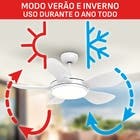 Ventilador de Teto Controle Remoto Arno VX25 New Ultimate Com LED Integrado 5 Pás 107cm Branco Bivolt