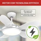 Ventilador de Teto Controle Remoto Arno VX25 New Ultimate Com LED Integrado 5 Pás 107cm Branco Bivolt