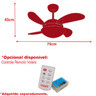 Ventilador de Teto Branco 4 Pás Premium Fly Mini Tabaco 220V