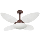 Ventilador de Teto Café 4 Pás Petalo Palmae Branco 127V