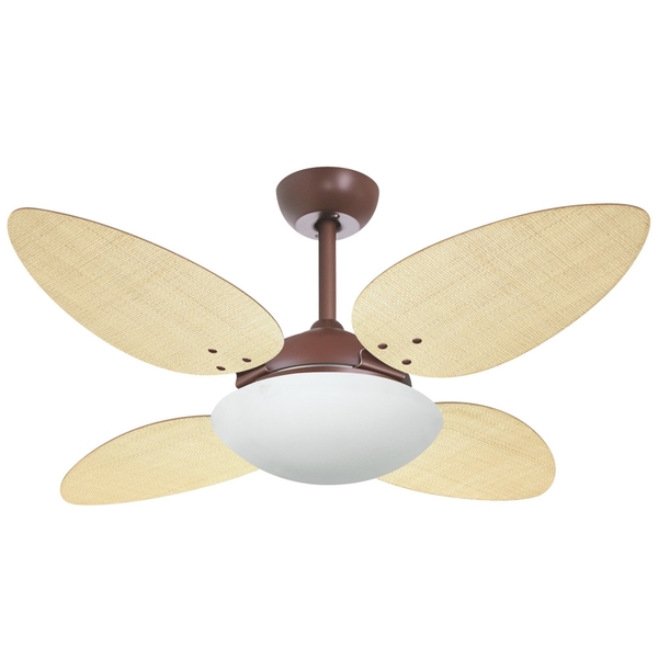 Ventilador de Teto Café 4 Pás Petalo Palmae Natural 127V