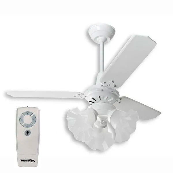 Ventilador De Teto Com Controle Remoto 3 Lâmpadas Tulipa Lore