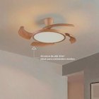 Ventilador de Teto com Controle Remoto Aliseu Lírio com Led 4 Pás 102 cm Freijó Bivolt