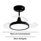 Ventilador de Teto com Controle Remoto Aliseu Retrátil Mid com Led 3 Pás 70 cm Bivolt