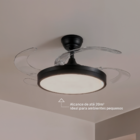 Ventilador de Teto com Controle Remoto Aliseu Retrátil Mid com Led 3 Pás 70 cm Preto Bivolt