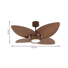 Ventilador de Teto com Controle Remoto Jeri 4 Pás 122cm Marrom Imbuia 127V (110V) Ventex
