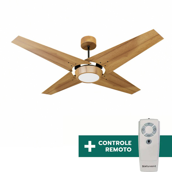 Ventilador De Teto Com Controle Remoto Natuvent Callis Led 4