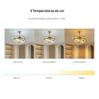 Ventilador de Teto com Controle Remoto Proled 001G Com Led 4 Pás Dourado Bivolt