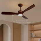 Ventilador de Teto com Controle Remoto Spirit Orygem com Led 3 Pás 132 cm Tabaco Bivolt