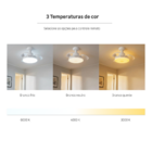 Ventilador de Teto Retrátil com Luminária LED 3 em 1 com Soquete E27 40cm Branco Aliseu