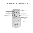 Ventilador de Teto com Lustre 001G Retrátil LED 3 Cores 6 Vel