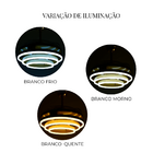 Ventilador de Teto com Lustre 001G Retrátil LED 3 Cores 6 Vel