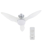 Ventilador de Teto com Controle Remoto 3 Pás 1,28 m Incolor 110V Mega Confort