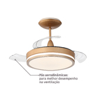 Ventilador de Teto com Controle Remoto 3 Pás 91 cm Dourado Bivolt Retrátil