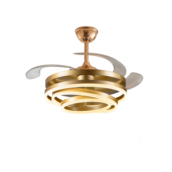 Ventilador de Teto Controle Remoto 4 Pás 108cm Dourado Bivolt