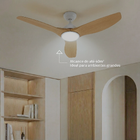 Ventilador de Teto com Controle Remoto Arteconfort Paraty com Led 3 Pás 132 cm Marrom Bivolt